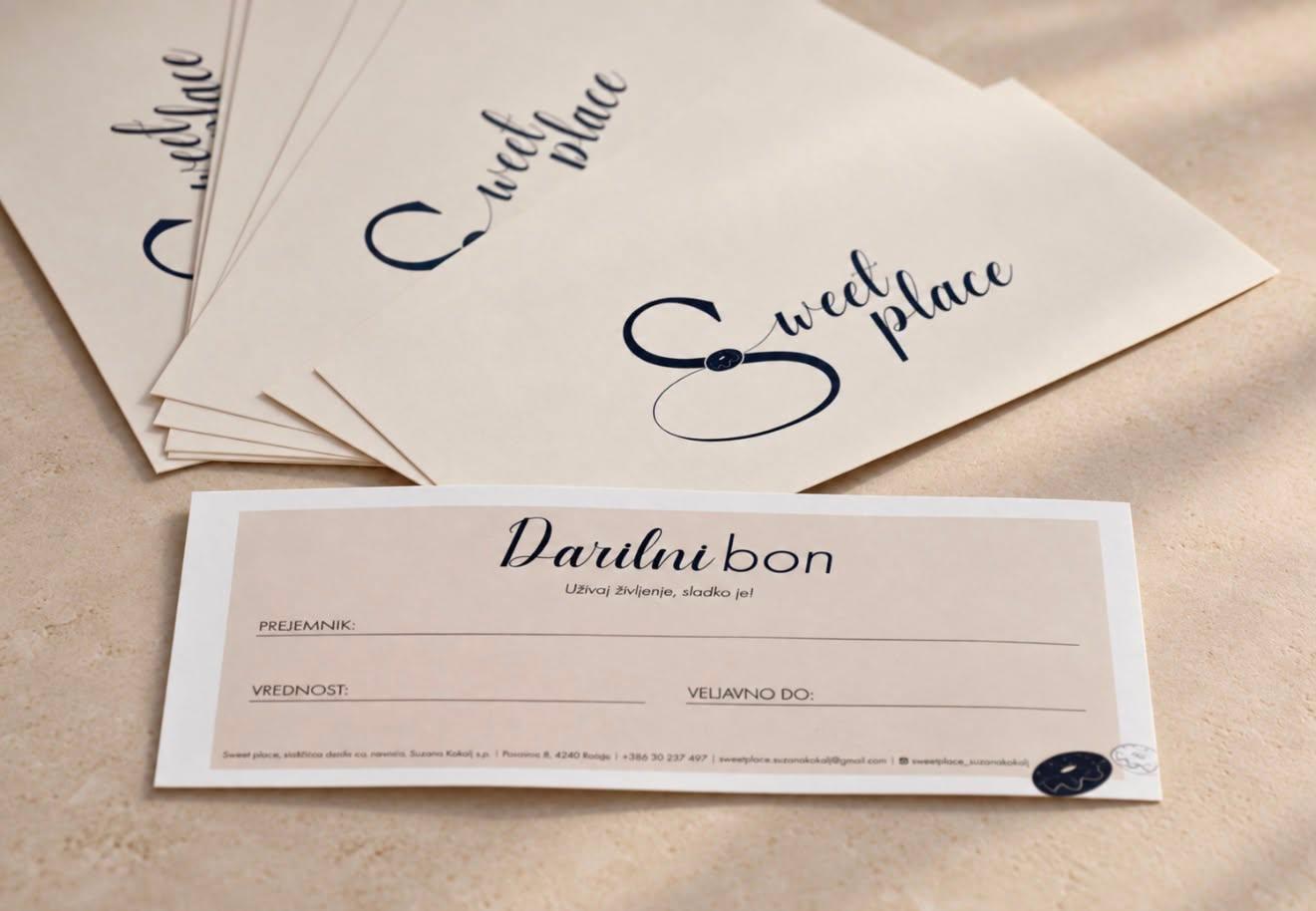 Darilni bon Sweet Place s kuvertami